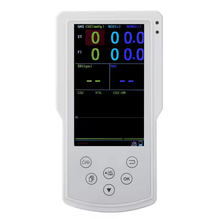 199-Portable Capnography Gas Analyzer with SpO2 Monitor Durable Metal Electric Power Source for ICU Emer.jpg